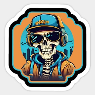 Skeleton hip hop Sticker